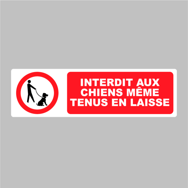 Autocollant Pictogramme Interdit Aux Chiens M Me Tenus En Laisse Zone