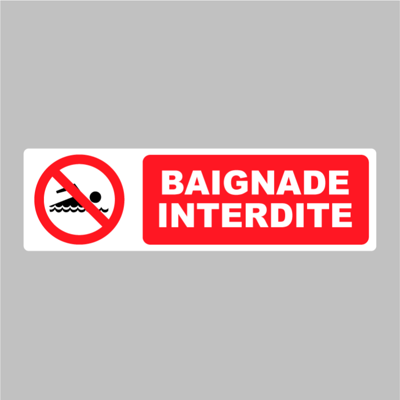 Autocollant Pictogramme Baignade Interdite Zone Signaletique