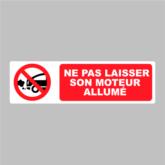 Autocollant Pictogramme Ne Pas Laisser Son Moteur Allum Zone