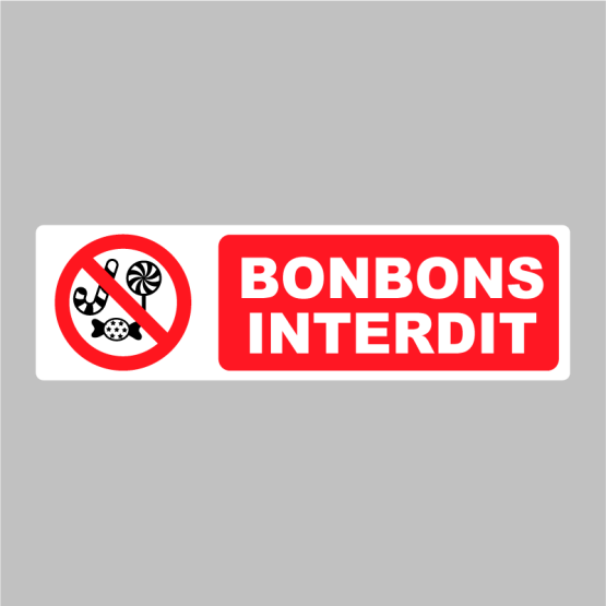 Autocollant Pictogramme Bonbons Interdit Zone Signaletique