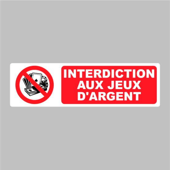 Autocollant Pictogramme Interdiction Aux Jeux D Argent Zone Signaletique