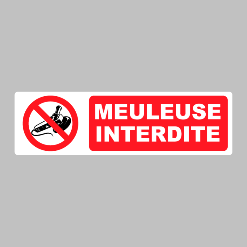 Autocollant Pictogramme Meuleuse Interdite Zone Signaletique