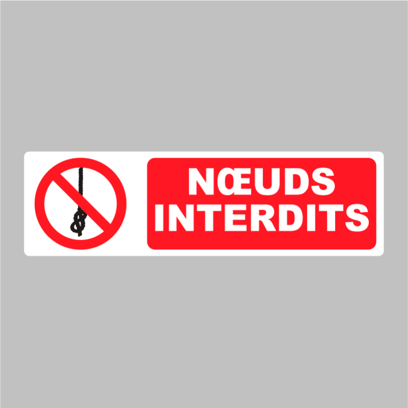 Autocollant Pictogramme Nœuds interdits Zone Signaletique