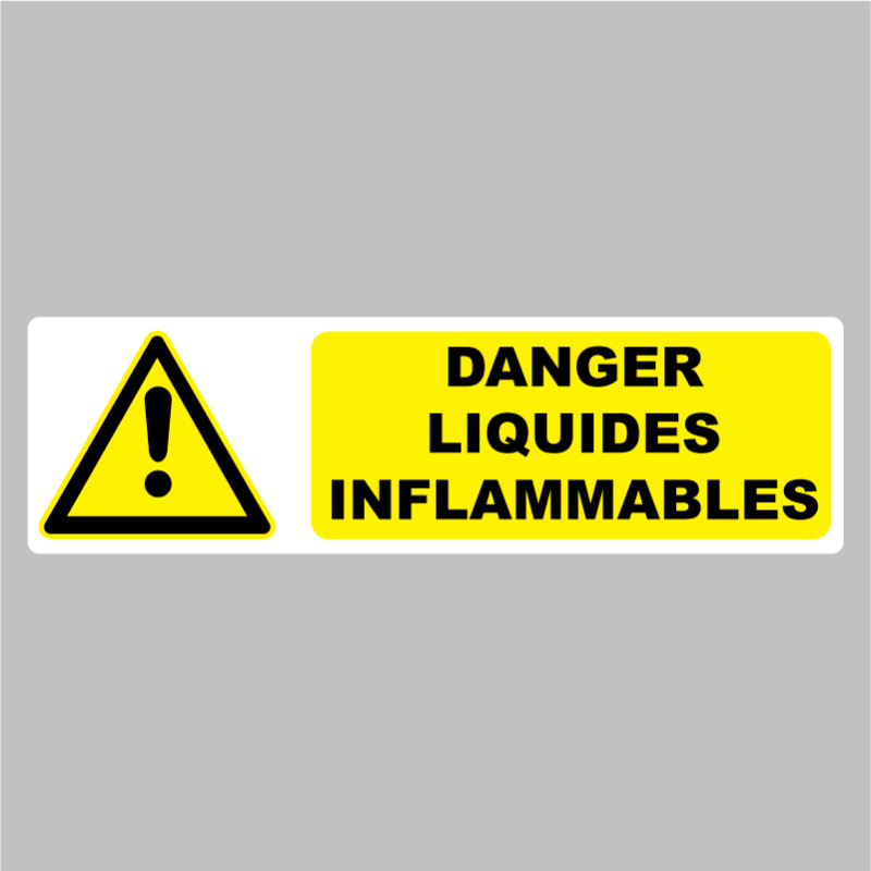 Autocollant Pictogramme Danger Liquides Inflammables Zone Signaletique