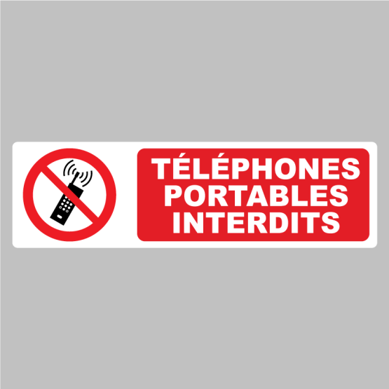 Autocollant Panneau téléphones portables interdits Zone Signaletique