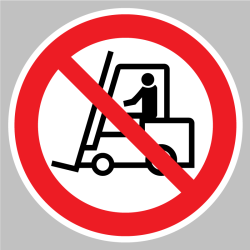 Sticker Interdiction aux chariots elevateur