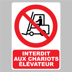 Sticker Panneau interdit aux chariots élévateur