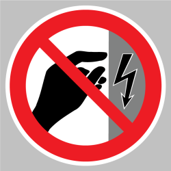Sticker Interdiction de toucher risque d'électrocution