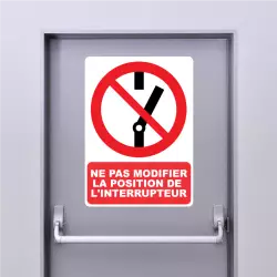 Autocollant Panneau interdit de toucher l'interrupteur