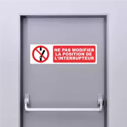 Autocollant Pictogramme interdit de toucher l'interrupteur