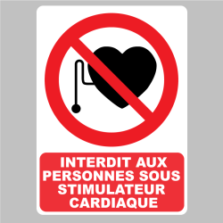 Sticker Panneau interdit aux personnes sous stimulateur cardiaque