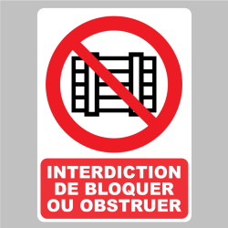 Sticker Panneau interdiction de bloquer ou d'obstruer