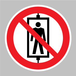 Sticker Ascenseur interdit au transport de personnes