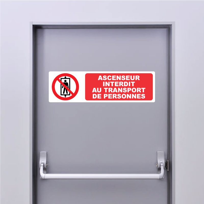 Autocollant Pictogramme Ascenseur interdit au transport de personnes