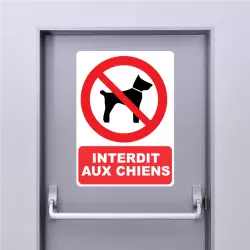 Autocollant Panneau Interdit aux chiens