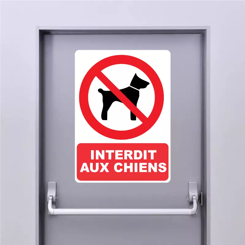 Autocollant Panneau Interdit aux chiens Autocollant Panneau Interdit aux chiens