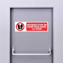Autocollant Panneau Interdiction de pénétrer dans la zone