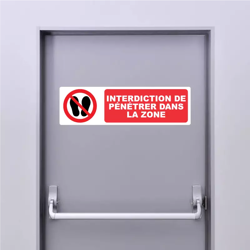 Autocollant Panneau Interdiction de pénétrer dans la zone Autocollant Panneau Interdiction de pénétrer dans la zone