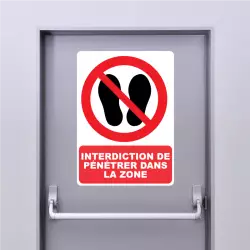 Autocollant Pictogramme Interdiction de pénétrer dans la zone