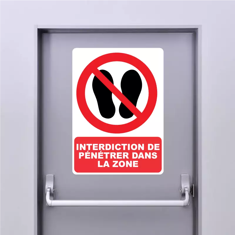 Autocollant Pictogramme Interdiction de pénétrer dans la zone