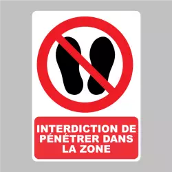 Sticker Pictogramme Interdiction de pénétrer dans la zone