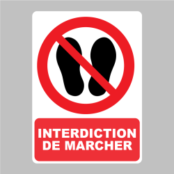 Sticker Panneau Interdiction de marcher