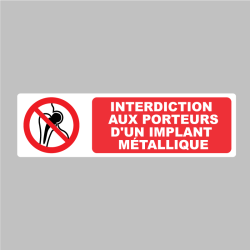 Sticker Pictogramme interdiction aux porteurs d'un implant métallique