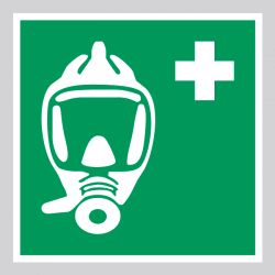 Autocollant Panneau Appareil respiratoire pour l’évacuation d'urgence - ISO7010 - E029