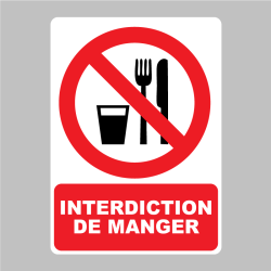 Sticker Panneau interdiction de manger