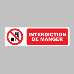 Sticker Pictogramme interdiction de manger