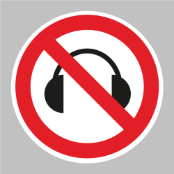 Autocollant Interdiction aux casques audio