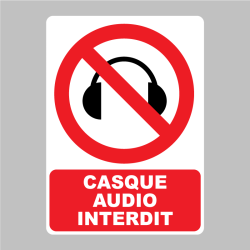 Sticker Panneau Casque audio interdit