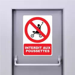 Autocollant Panneau interdit aux poussettes