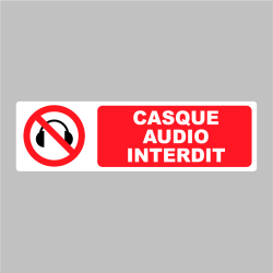 Autocollant Pictogramme Casque audio interdit