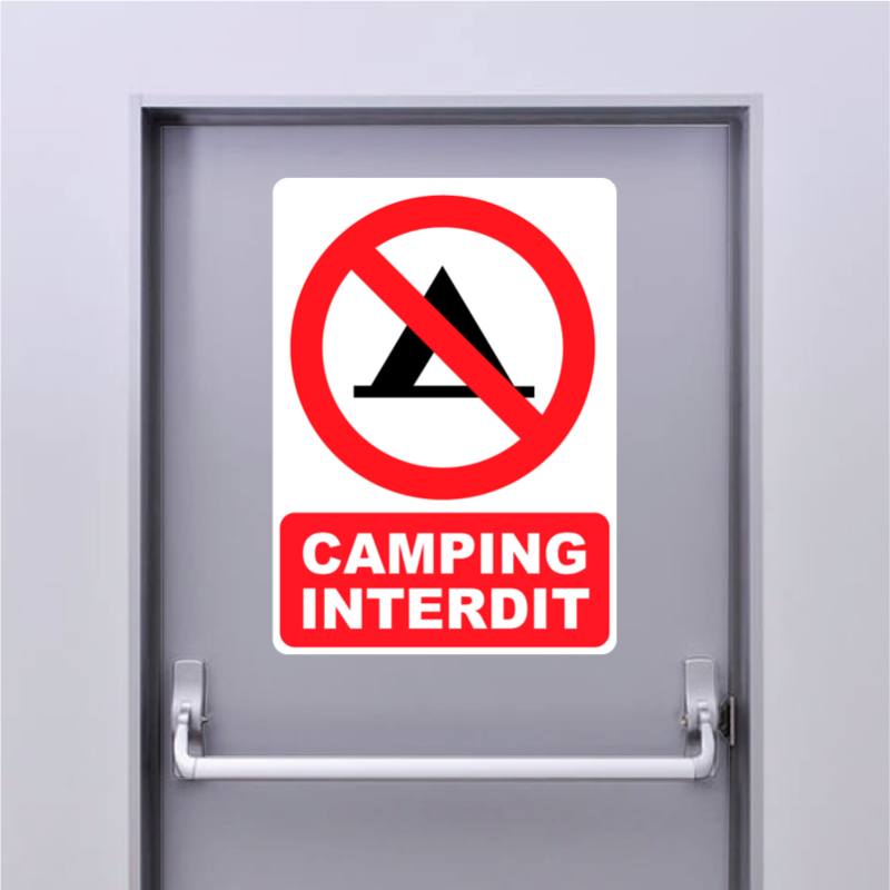 Autocollant Panneau Camping interdit