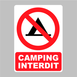Sticker Panneau Camping interdit