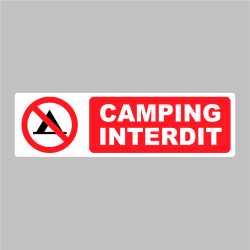 Sticker Pictogramme Camping interdit