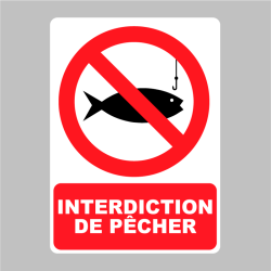 Sticker Panneau interdiction de pêcher