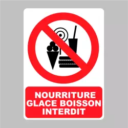 Sticker Panneau nourriture glace boisson interdite