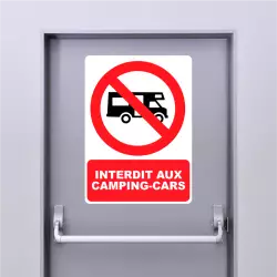 Autocollant Panneau interdit aux Camping-cars