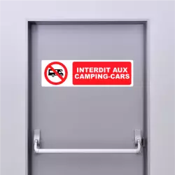 Autocollant Pictogramme interdit aux Camping-cars