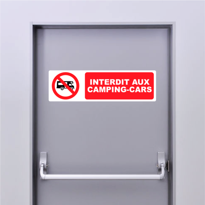 Autocollant Pictogramme interdit aux Camping-cars