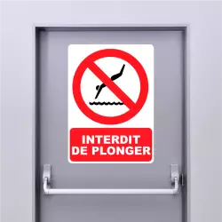 Autocollant Panneau interdit de plonger