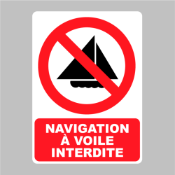 Sticker Panneau navigation à voile interdite