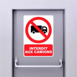 Autocollant Panneau Interdit aux camions