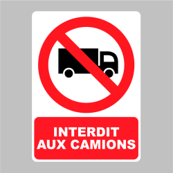 Sticker Panneau Interdit aux camions