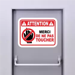 Autocollant Merci de ne pas toucher
