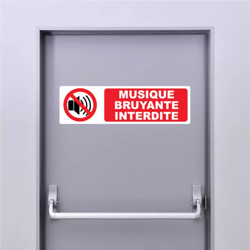 Autocollant Panneau Musique Bruyante Interdite Autocollant Panneau Musique Bruyante Interdite