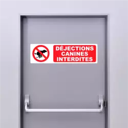 Autocollant Panneau Déjections Canines Interdites