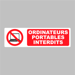 Sticker Panneau Ordinateurs Portables Interdits